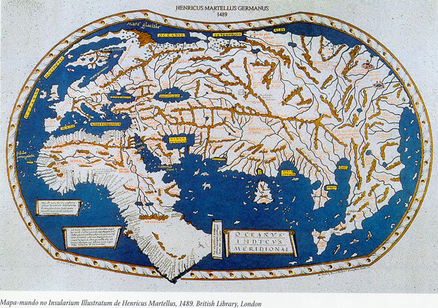 Mapa-mundo no Insularium Illustratum de Henricus Martellus